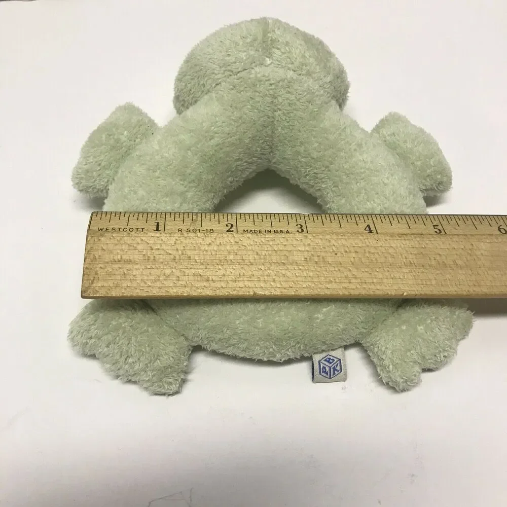 Pottery Barn Kid Green Frog Plush Baby TeethIng Ring Toy Stuffed Crinkle Sound